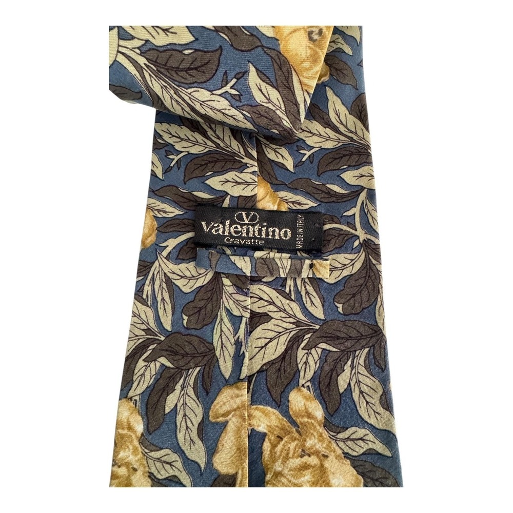 Valentino Cravatte Tie Mens Silk Floral Pattern Made Italy Formal Necktie